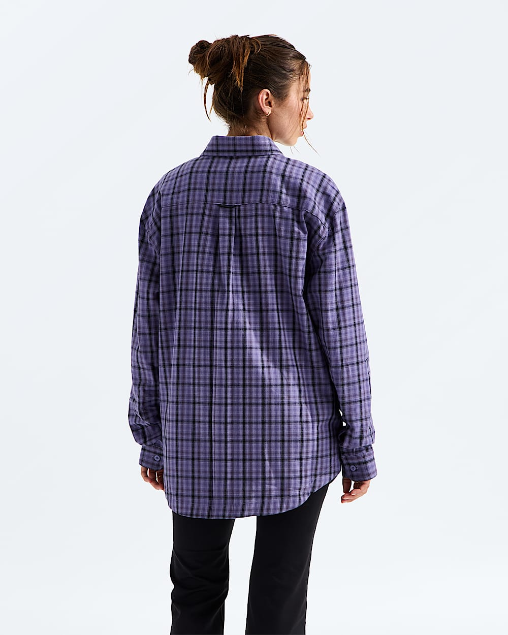 Womens Mountain Falls Flannel ButtonDown LongSleeve Shirt TNF BACK