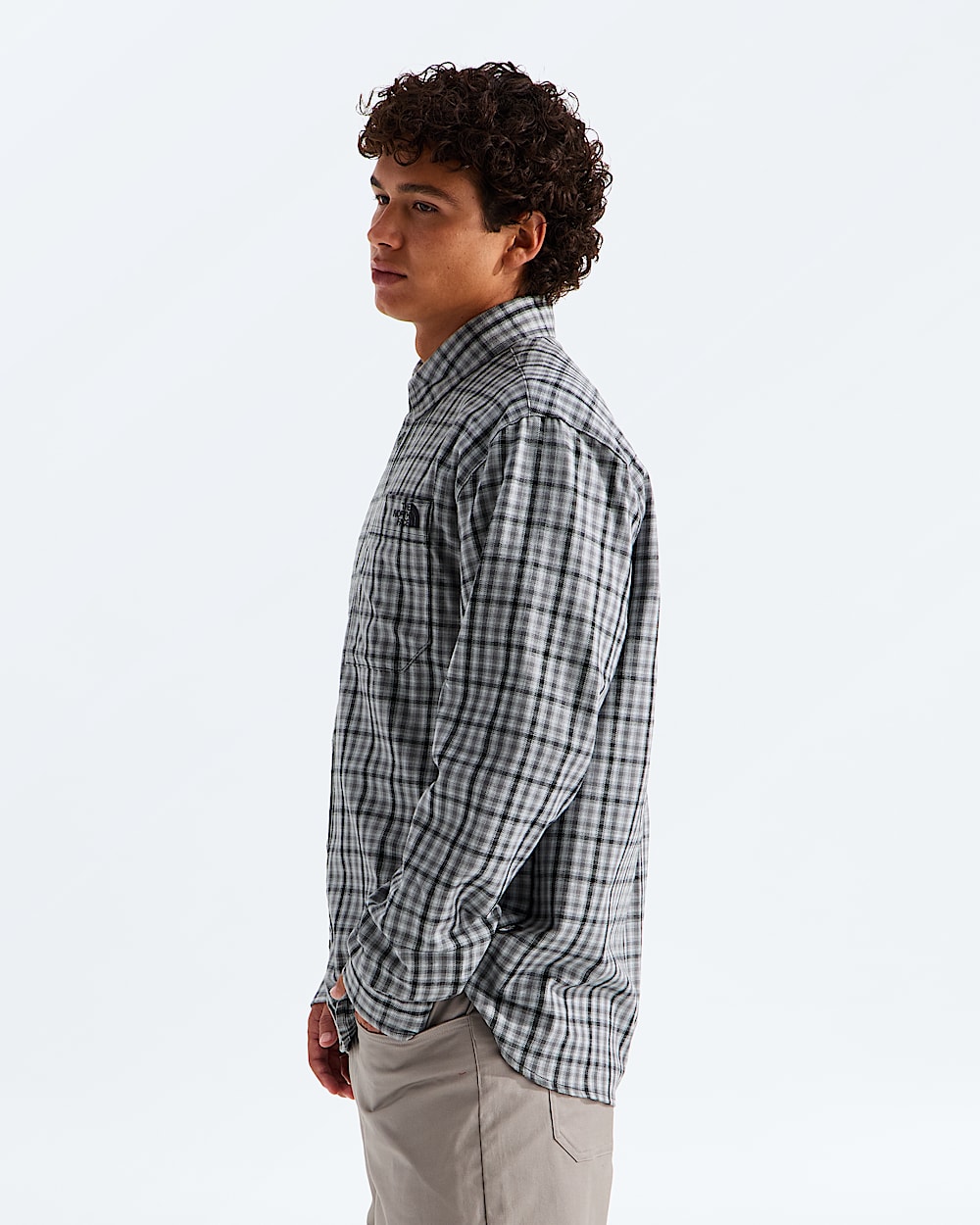Mens Mountain Falls Flannel ButtonDown LongSleeve Shirt TNF MODEL34