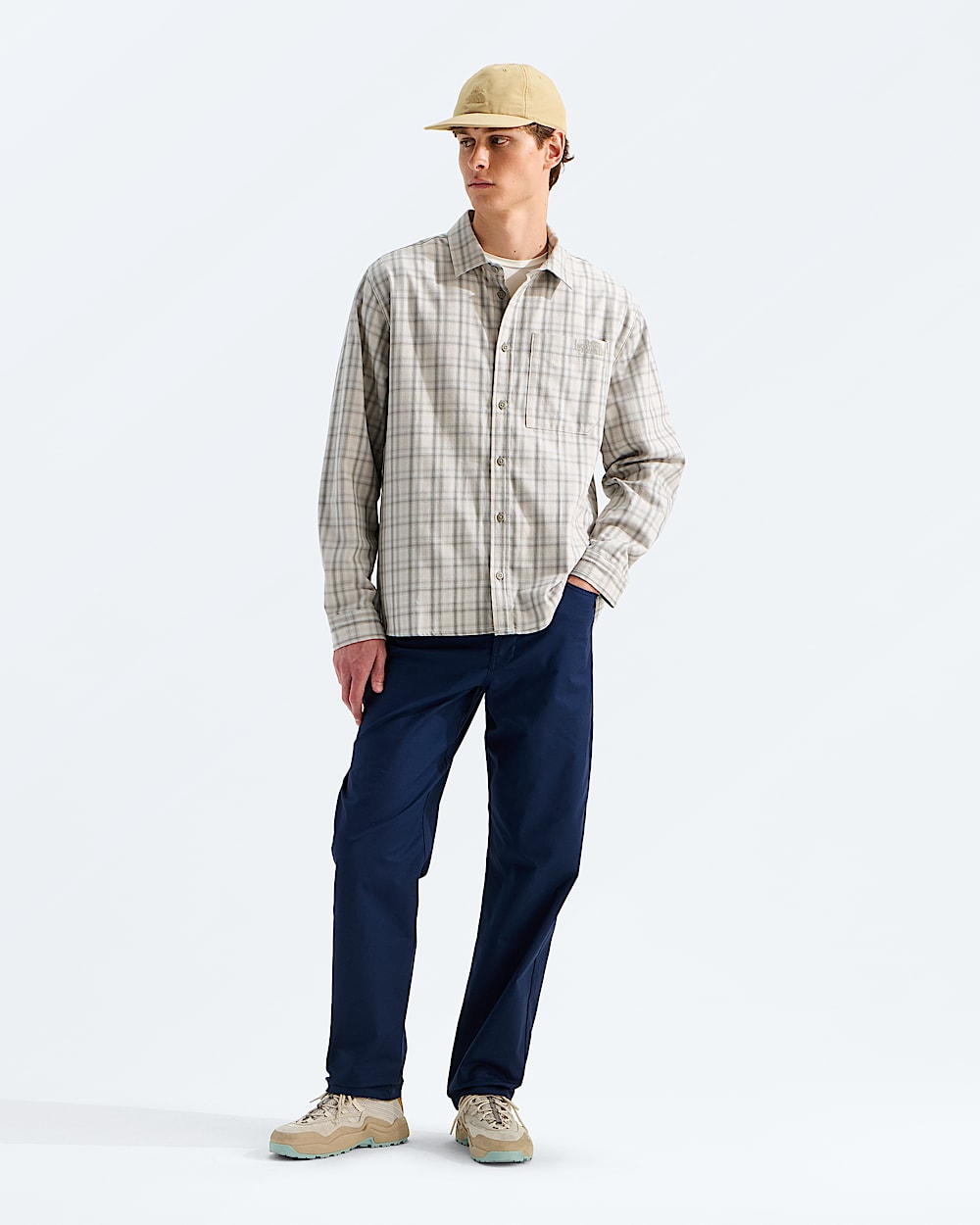 Mens Mountain Falls Flannel ButtonDown LongSleeve Shirt TNF HERO2
