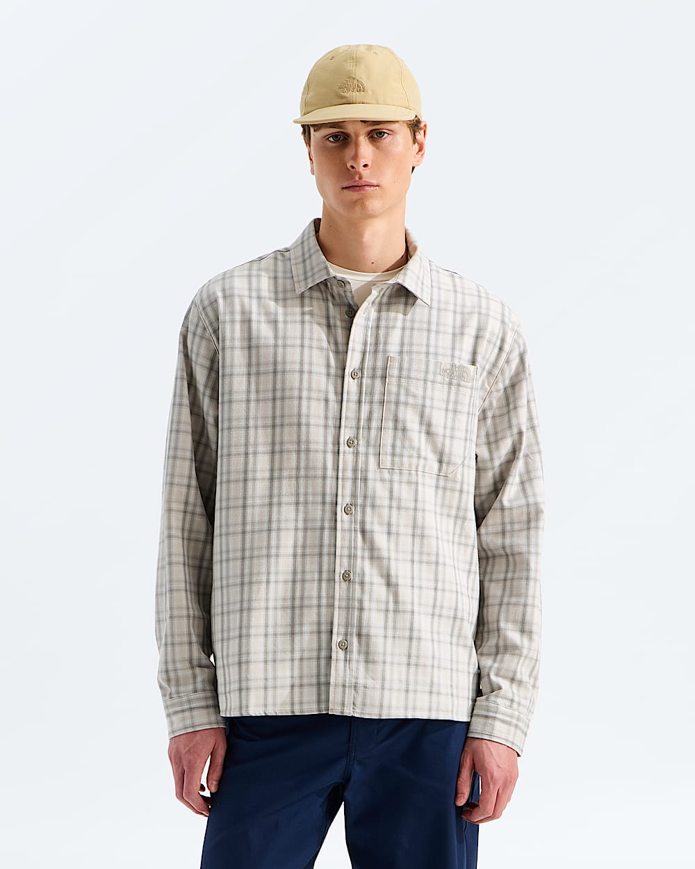 Mens Mountain Falls Flannel ButtonDown LongSleeve Shirt TNF Main