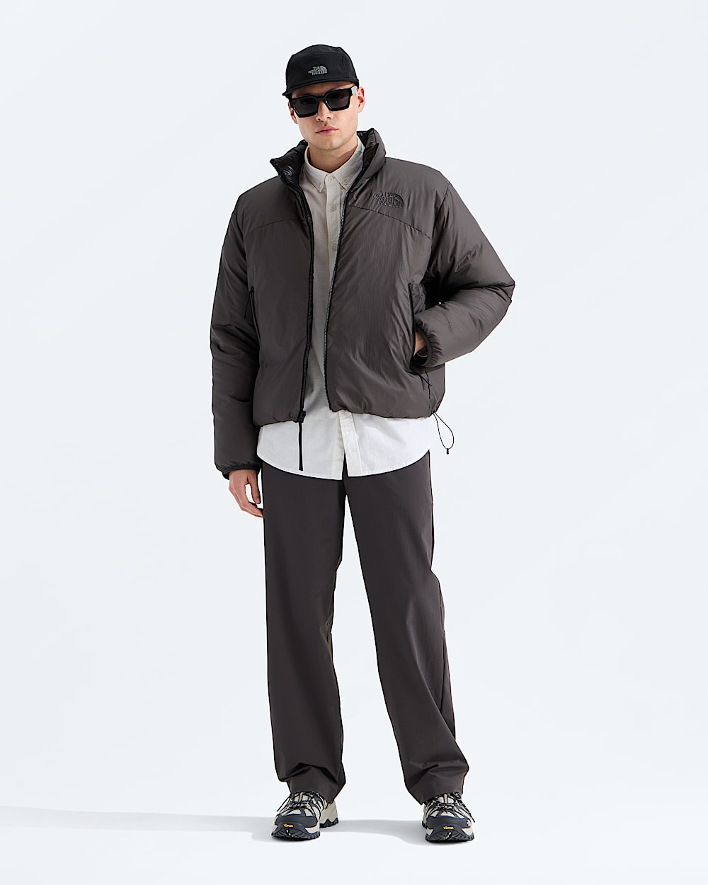 Mens Pertex Nuptse Reversible Jacket TNF Lead TNF Black HERO2