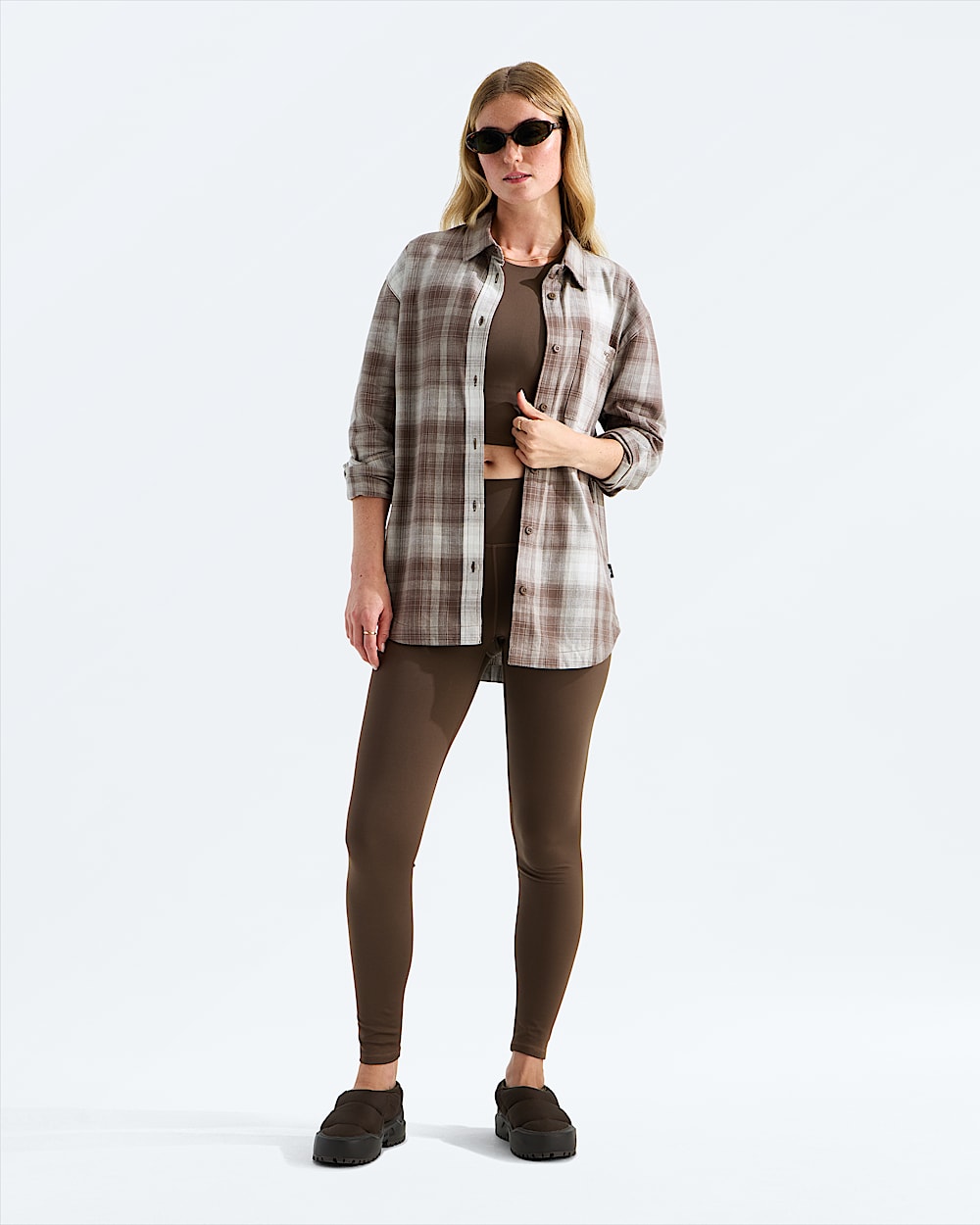 Womens Mountain Falls Flannel ButtonDown LongSleeve Shirt TNF HERO2