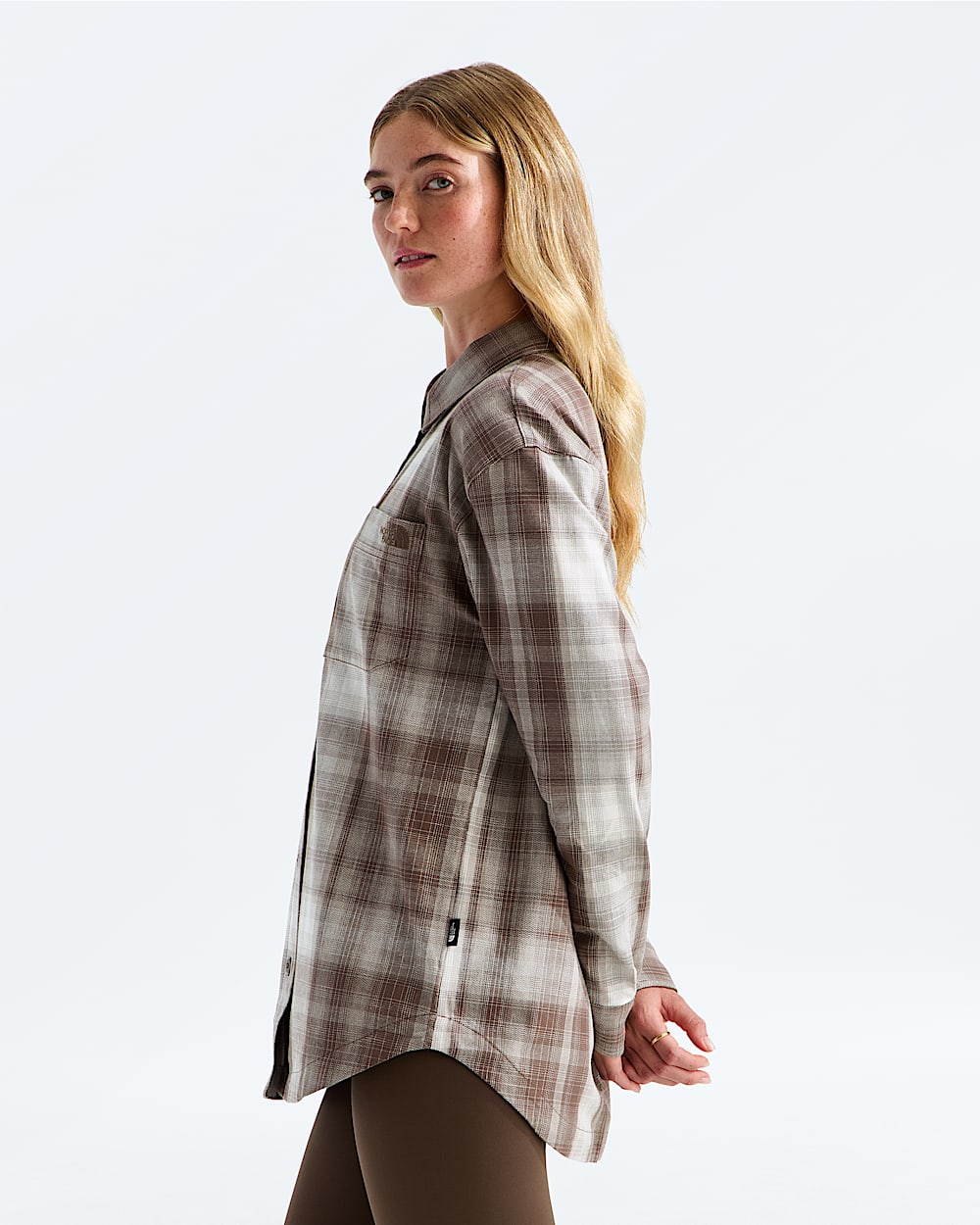 Womens Mountain Falls Flannel ButtonDown LongSleeve Shirt TNF MODEL34