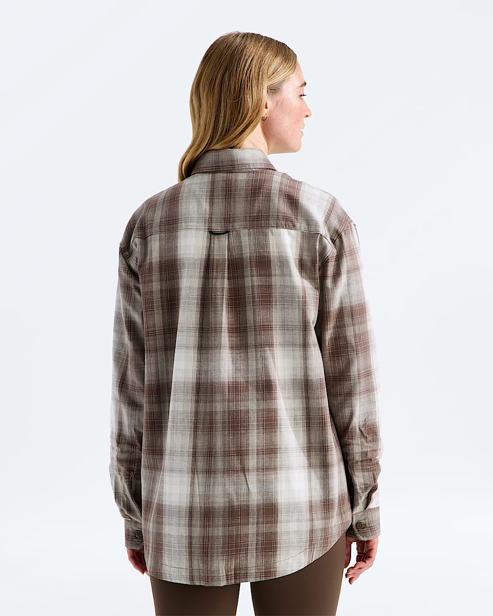 Womens Mountain Falls Flannel ButtonDown LongSleeve Shirt TNF BACK