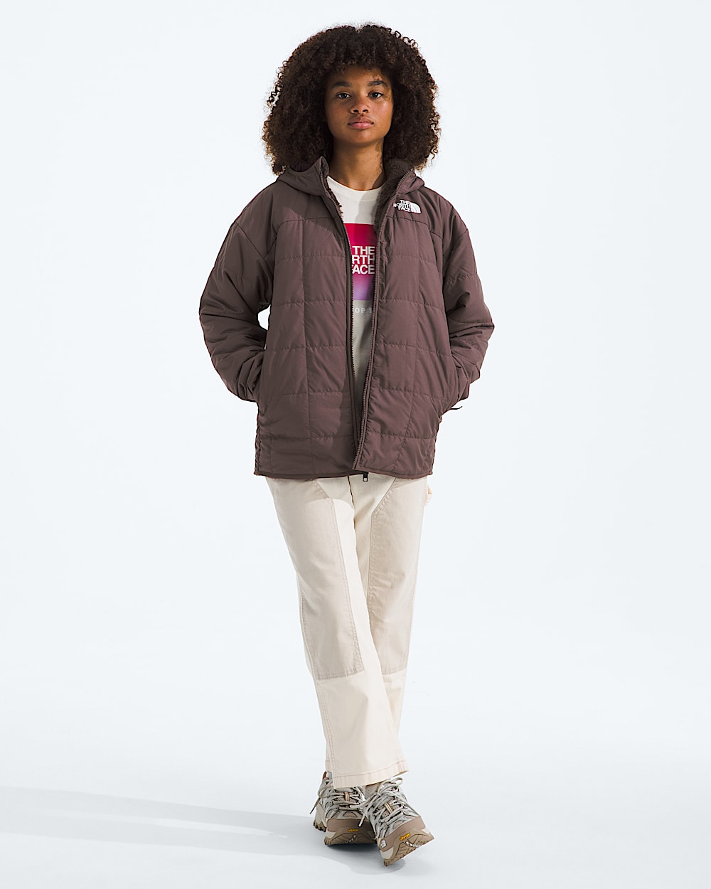 Girls Reversible Shasta Short Parka TNF HERO2