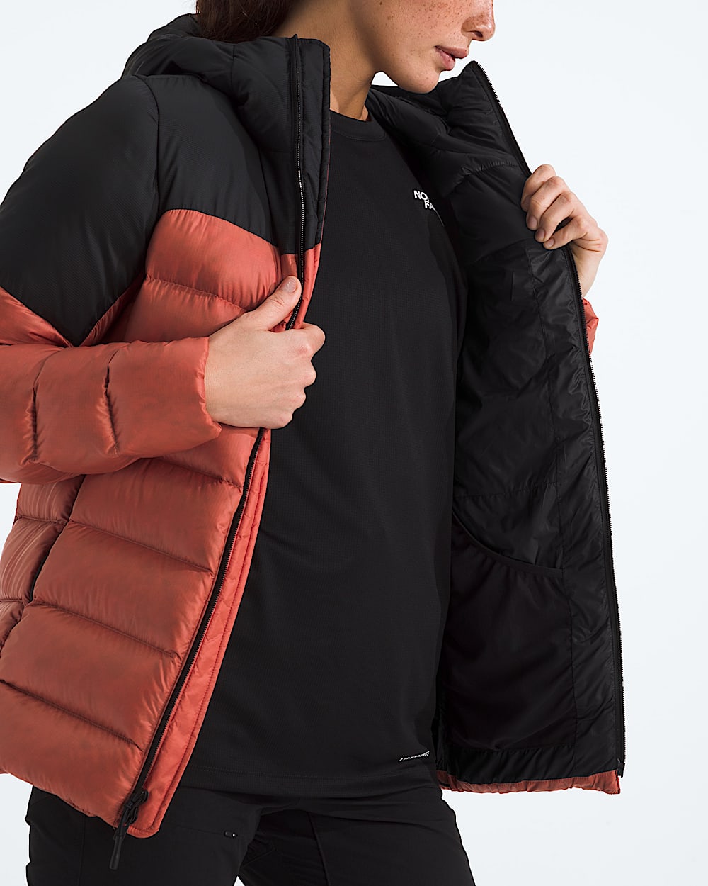 Womens Kalix Down Hoodie TNF MODELINT