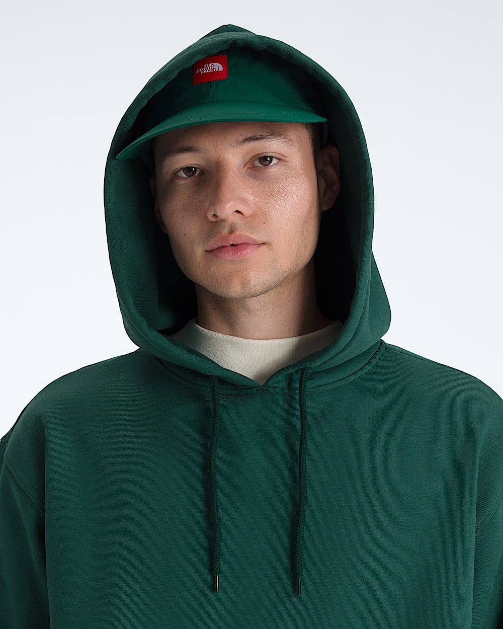 Mens TNF Red Box Hoodie TNF MODELHOOD2
