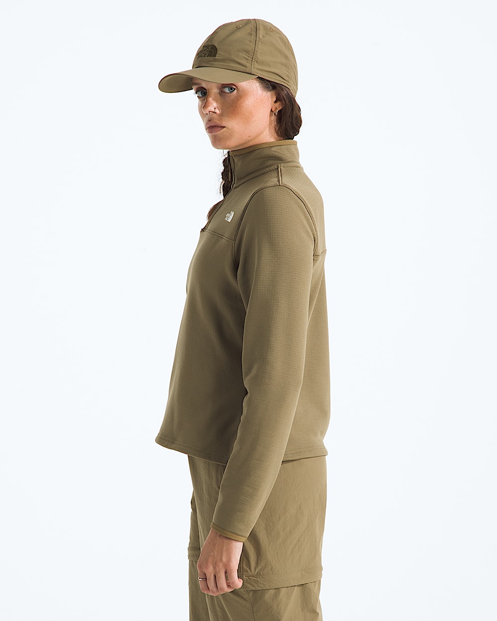 Womens Cedar Trail Grid Fleece Zip Jacket TNF MODEL34