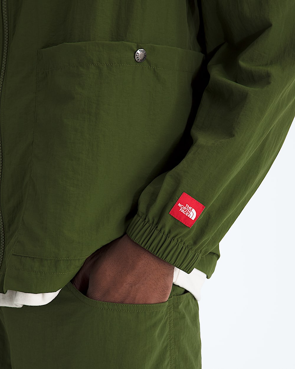 Mens TNF Red Box Nylon LongSleeve Shirt TNF HERO3