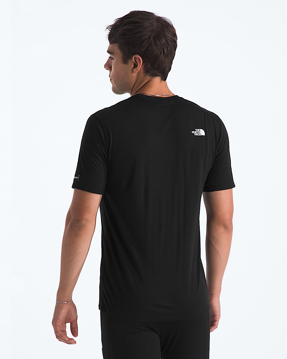 TNF X Smartwool Mens Merino Blend 150 ShortSleeve Crew TNF BACK