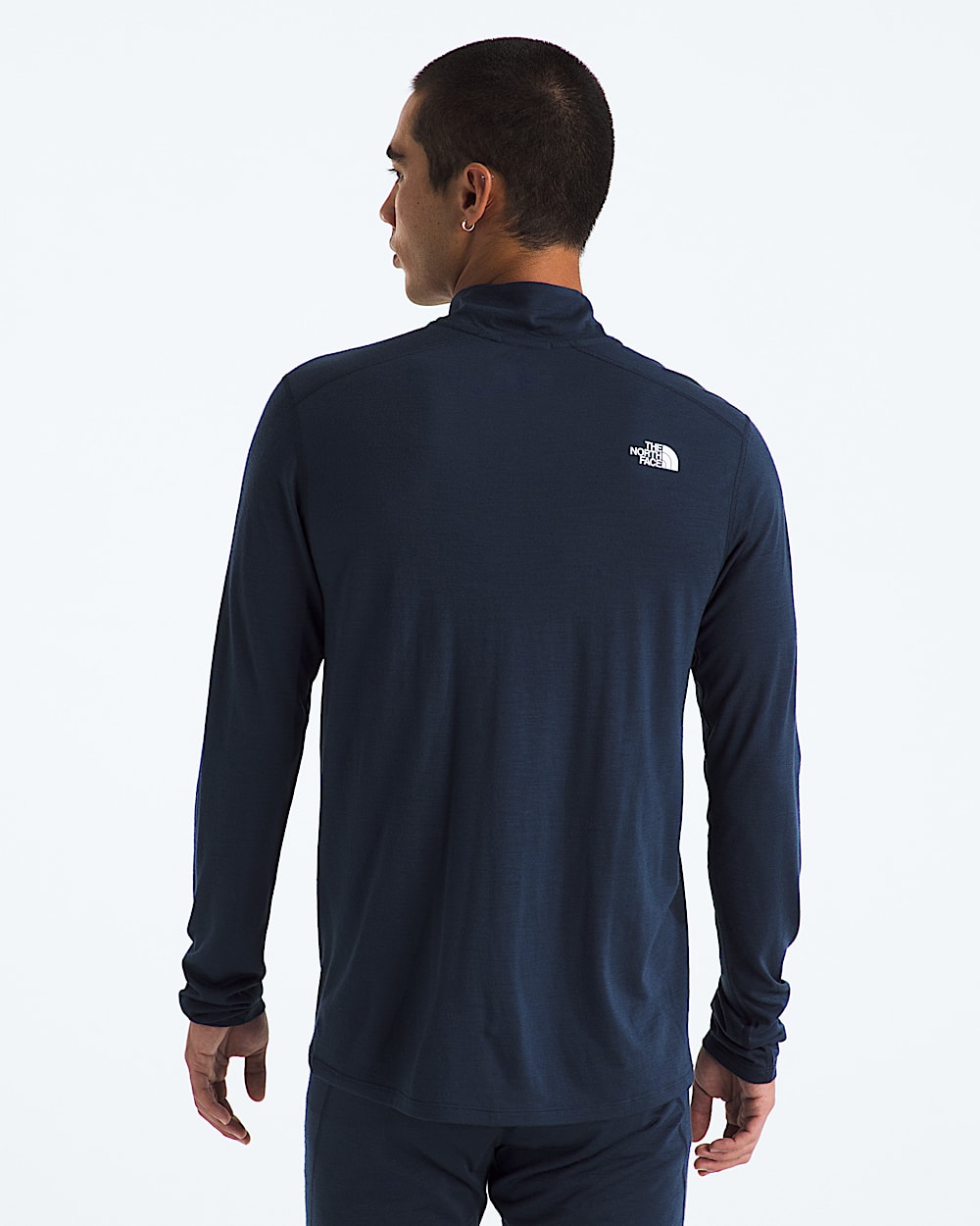 TNF X Smartwool Mens Merino Blend 150 LongSleeve Zip TNF BACK