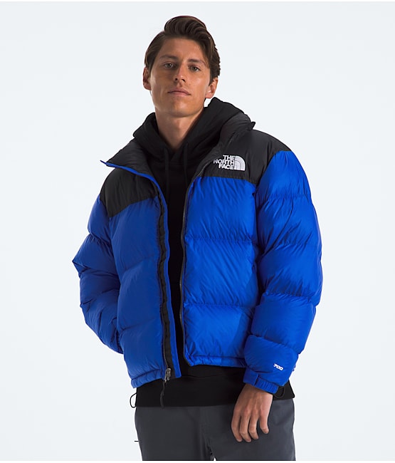 North face black and blue puffer shop