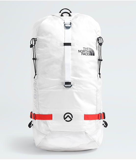 White and orange north face backpack store
