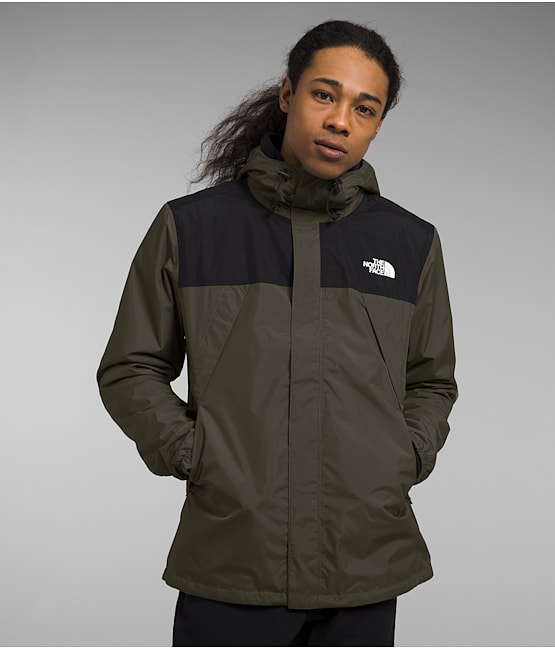 Green and black north face jacket shop