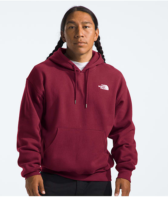 Burgundy north face hoodie deals