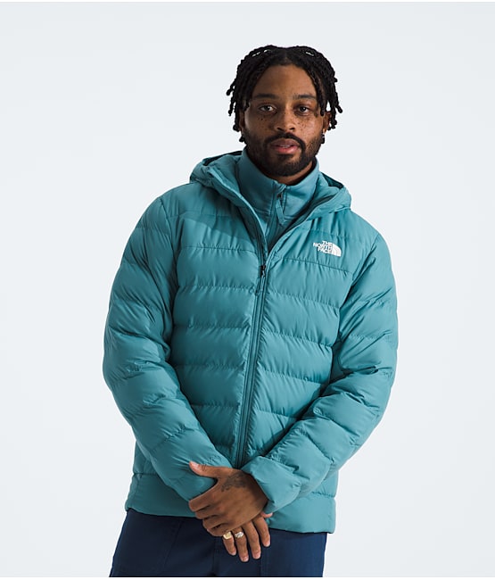 blue puffer jacket The North Face