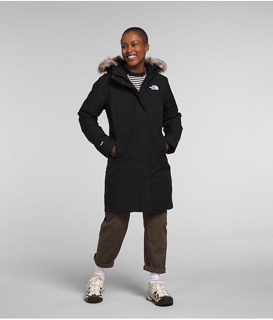 The north face white parka shop