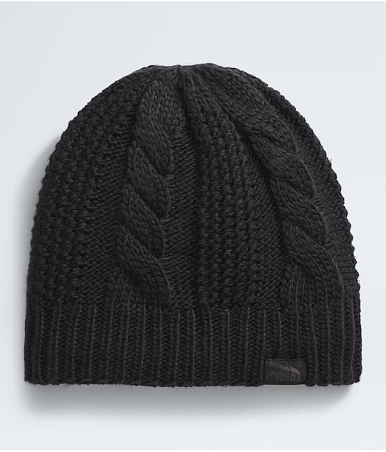 North face fuzzy cable beanie hot sale