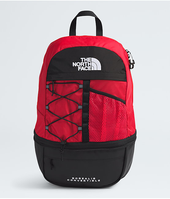 North face backpack grey and red 2025