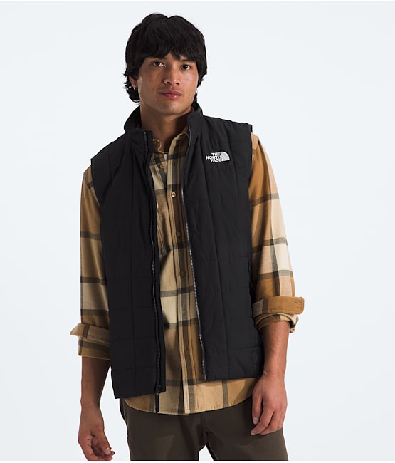 North face plaid vest sales