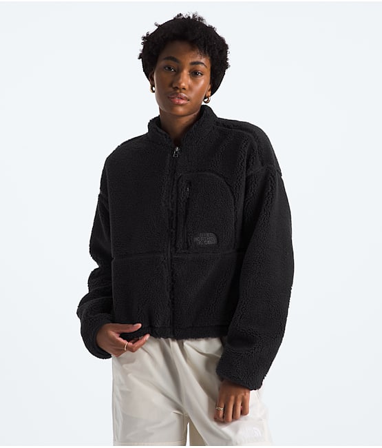 North face women's furry fleece full zip clearance