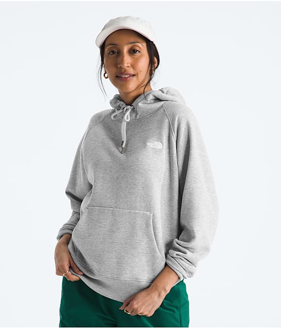 Grey and white north face hoodie outlet