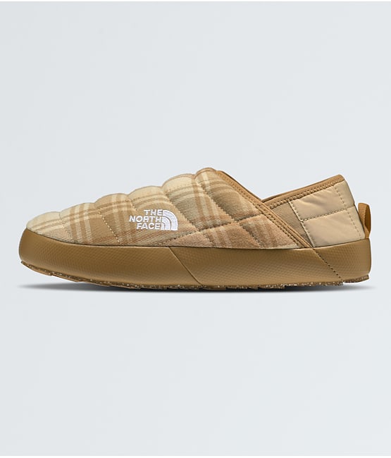 The North Face Thermoball Traction Mule V Novelty Men s Shoes Khaki Stone Yarn Dye Plaid Utility Brown 14 D Medium