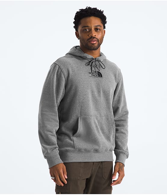 Mens grey north face hoodie clearance