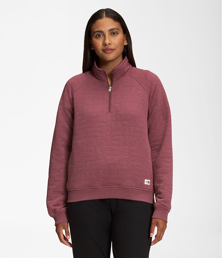 North face quilted pullover shop