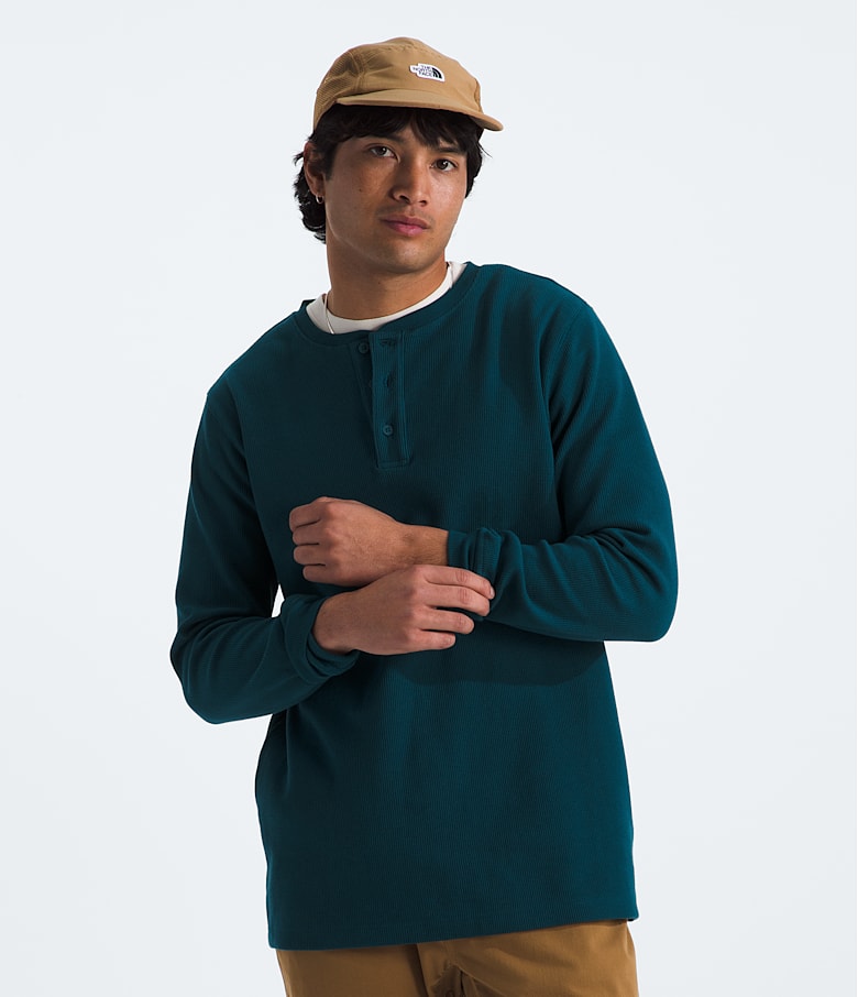 Men s Waffle Long Sleeve Henley