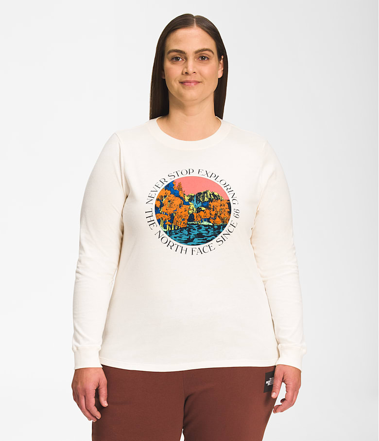 Women s Plus Long Sleeve Graphic Injection Tee The North Face