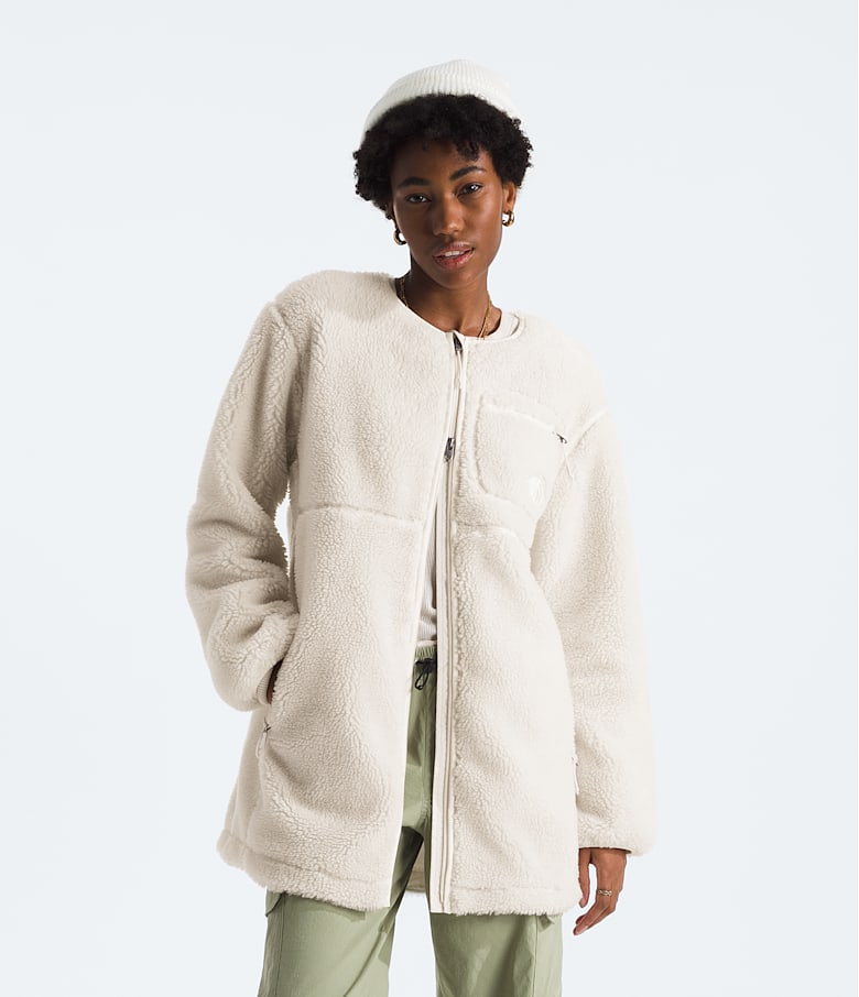 White pile coat on sale