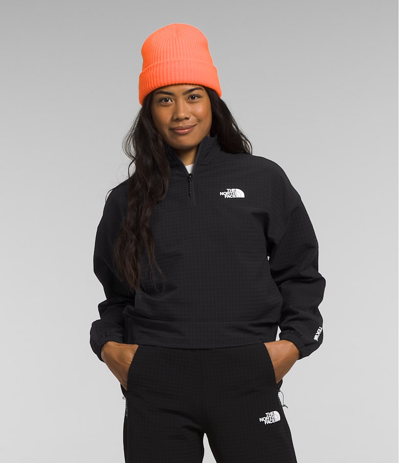 Women s The North Face Tekware Grid Long Sleeve 1 4 Zip Large TNF Black