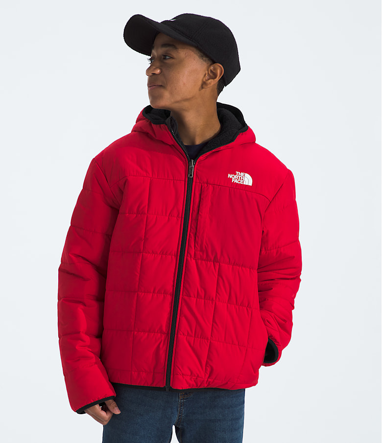 The North Face Reversible Shasta Full Zip Hooded Jacket Boys TNF Red XL