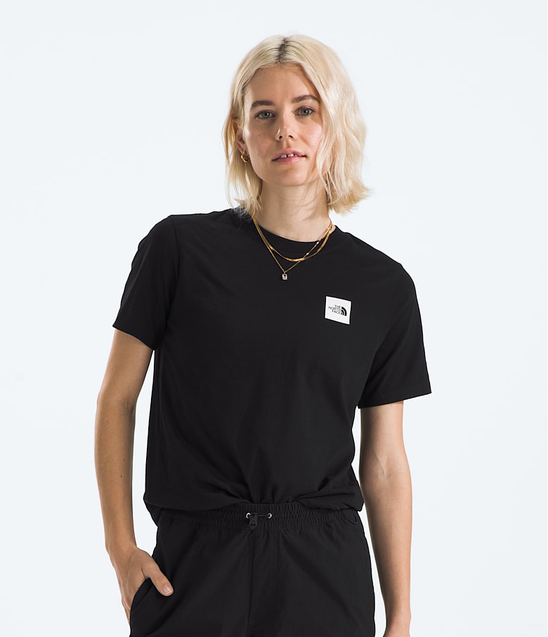The North Face Short Sleeve Box Logo T Shirt Women s TNF Black TNF White XL