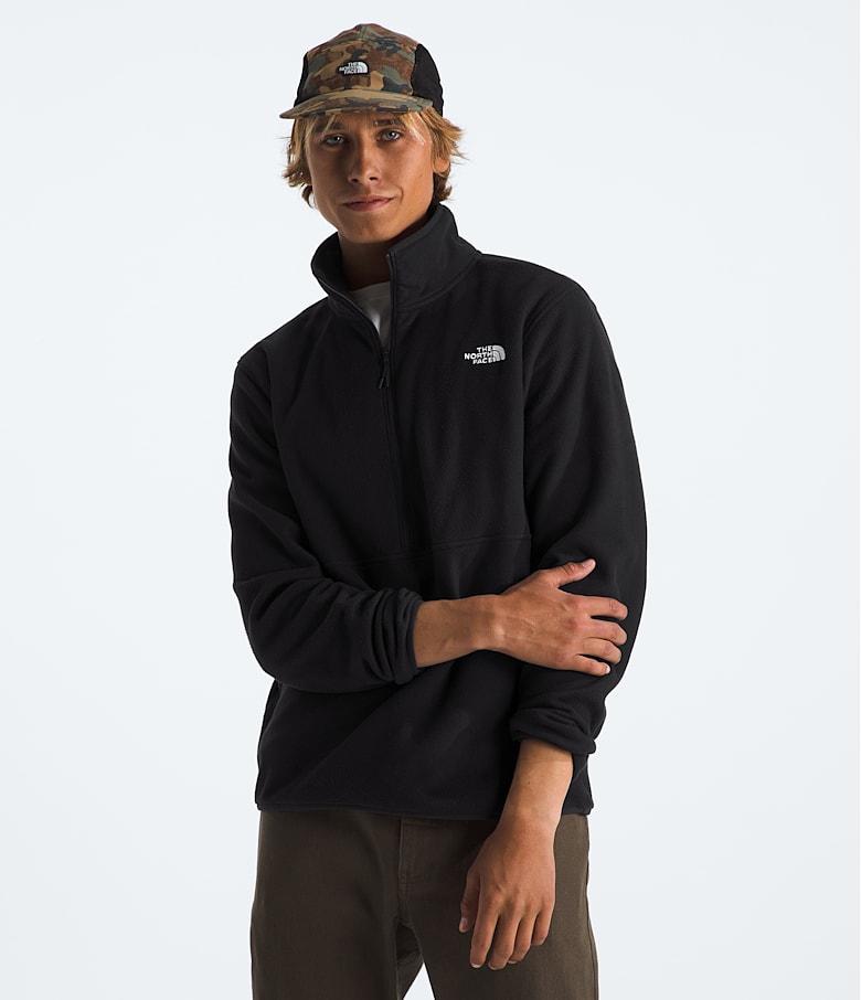 Grey north face half zip best sale