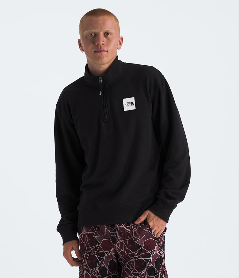 Men's The North Face Box Half Dome 1/4 Zip Pullover Large TNF Black