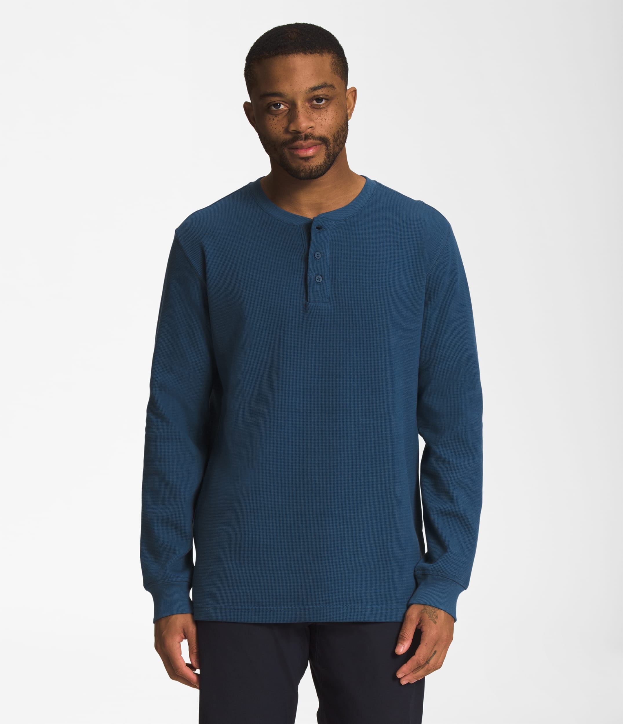 Mens Waffle LongSleeve Henley TNF Main