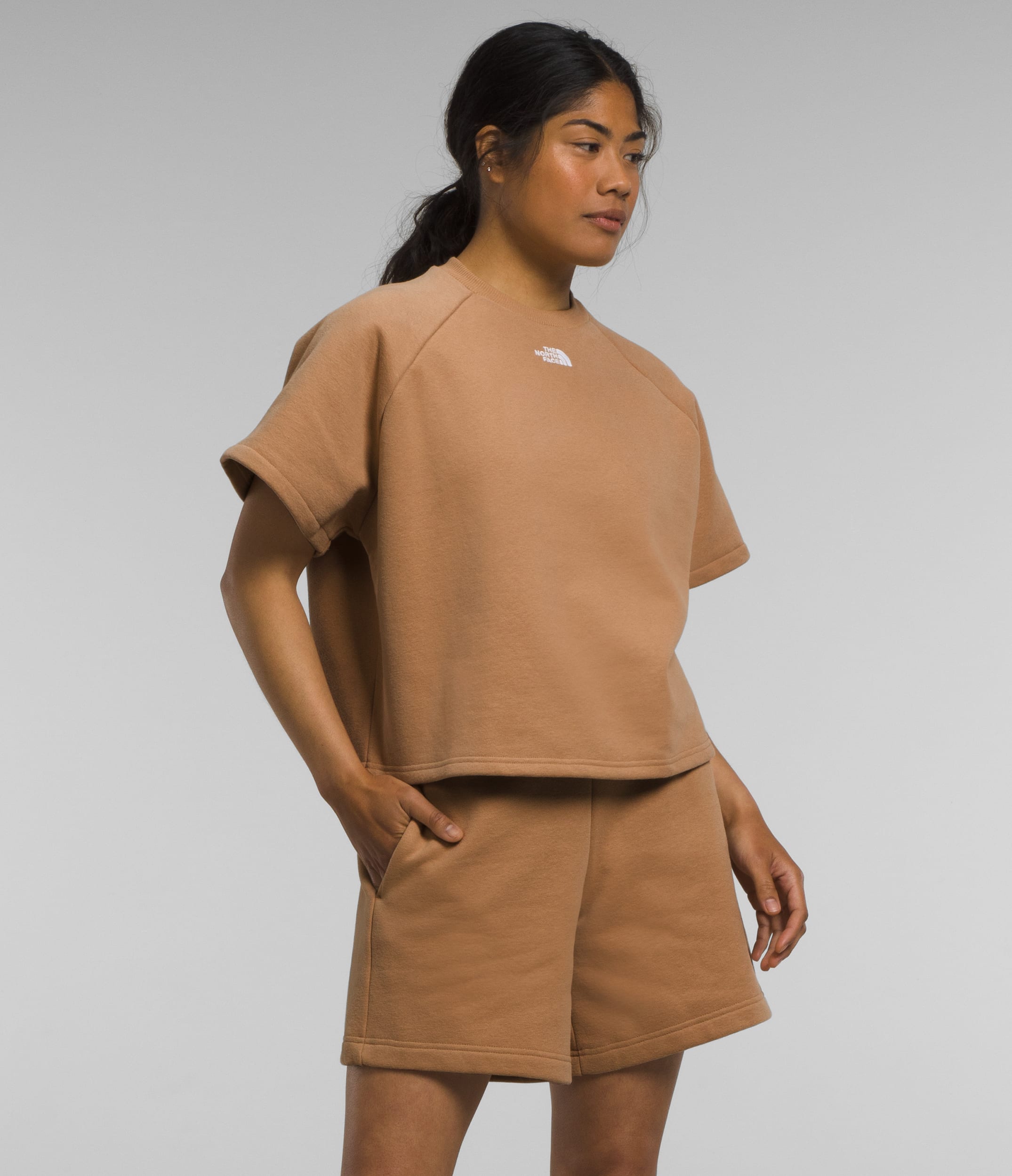 Women’s Short-Sleeve Felted Fleece Crew