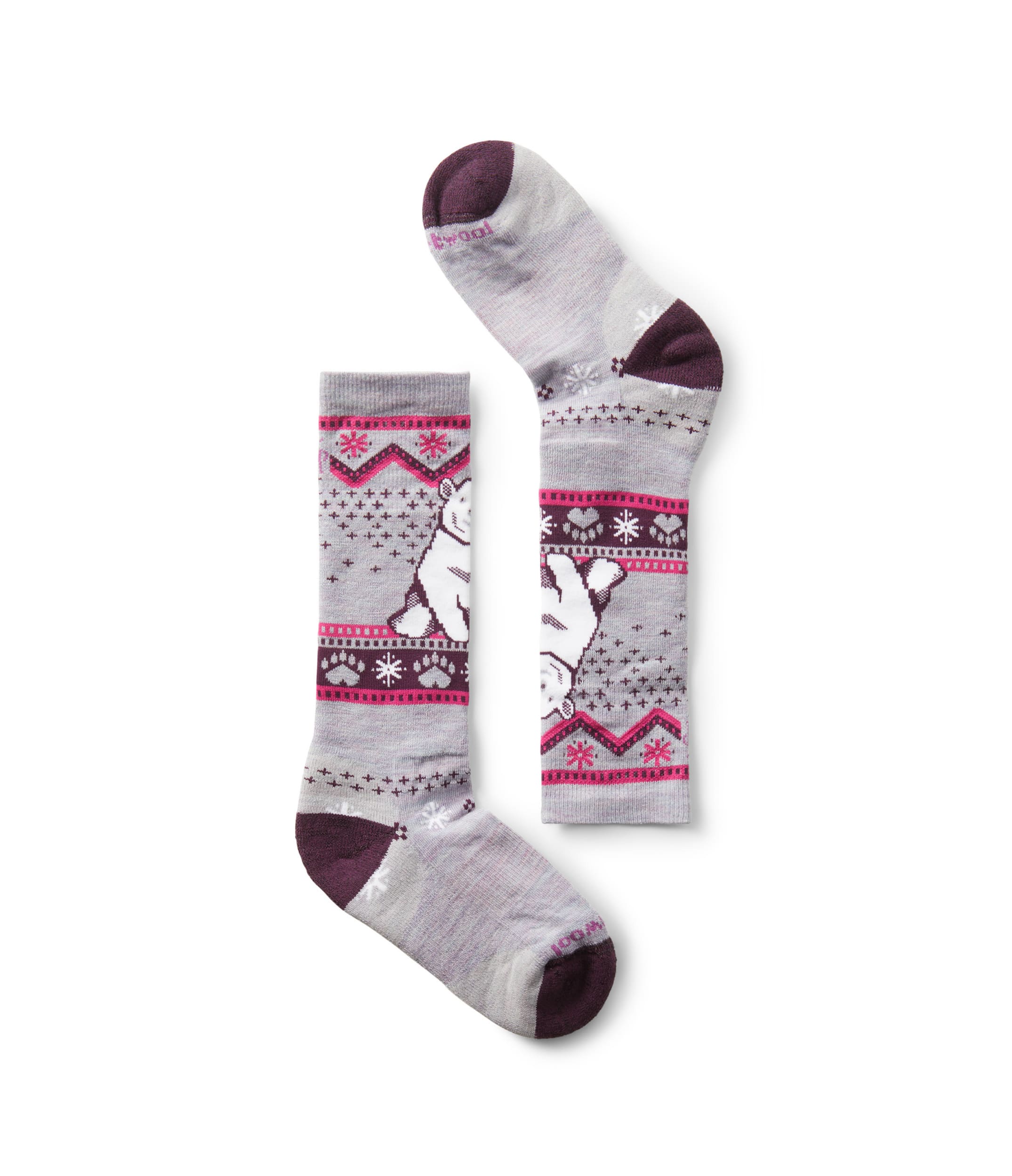 Kids' Wintersport Full Cushion Polar Bear Pattern OTC Socks