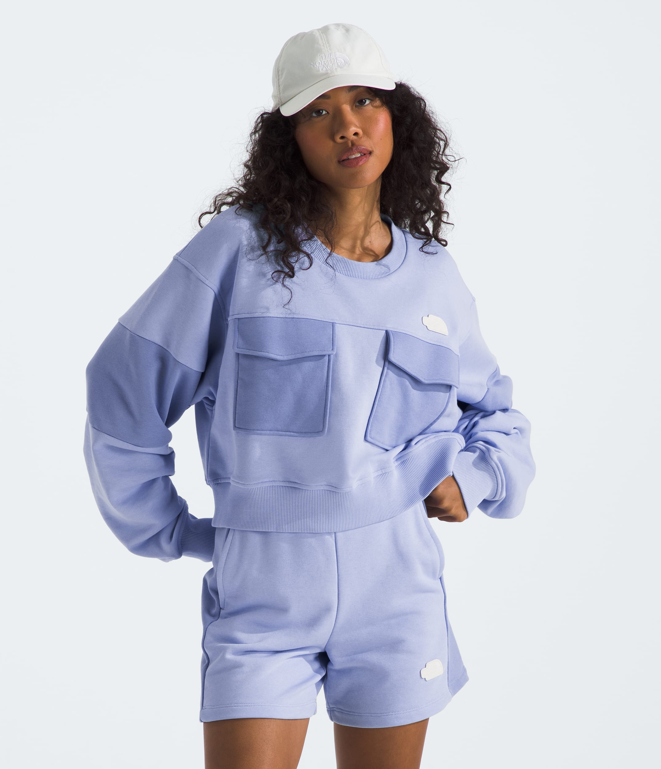 Womens Terry Oversized Cropped Crew TNF Main