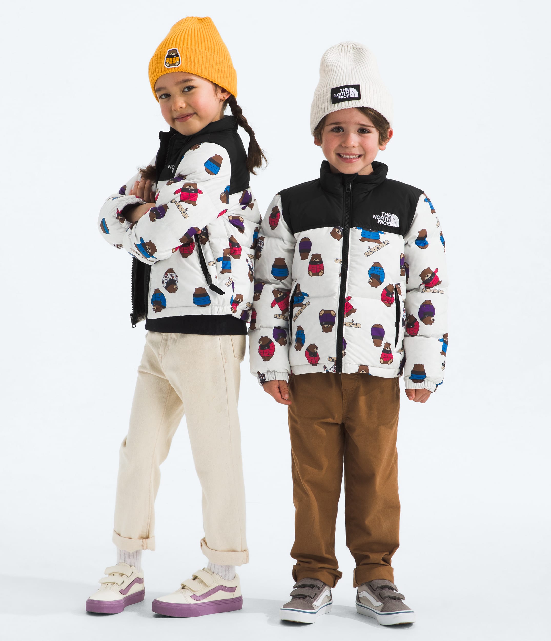 Manteau Retro Nuptse 1996 pour enfants imprim TNF HERO