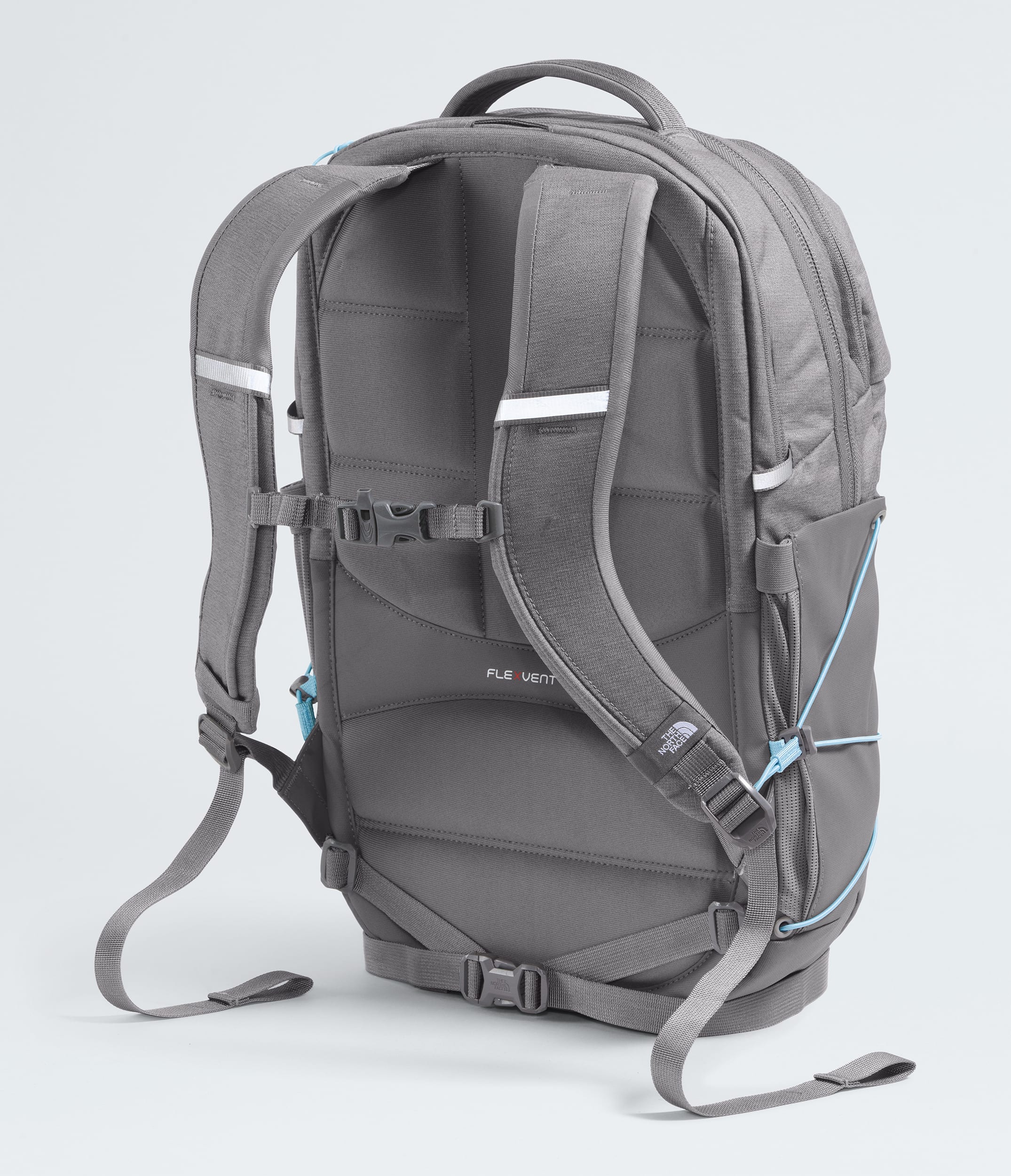 Womens Borealis Backpack TNF Zinc Grey Dark HeatherPowder Blue BACK