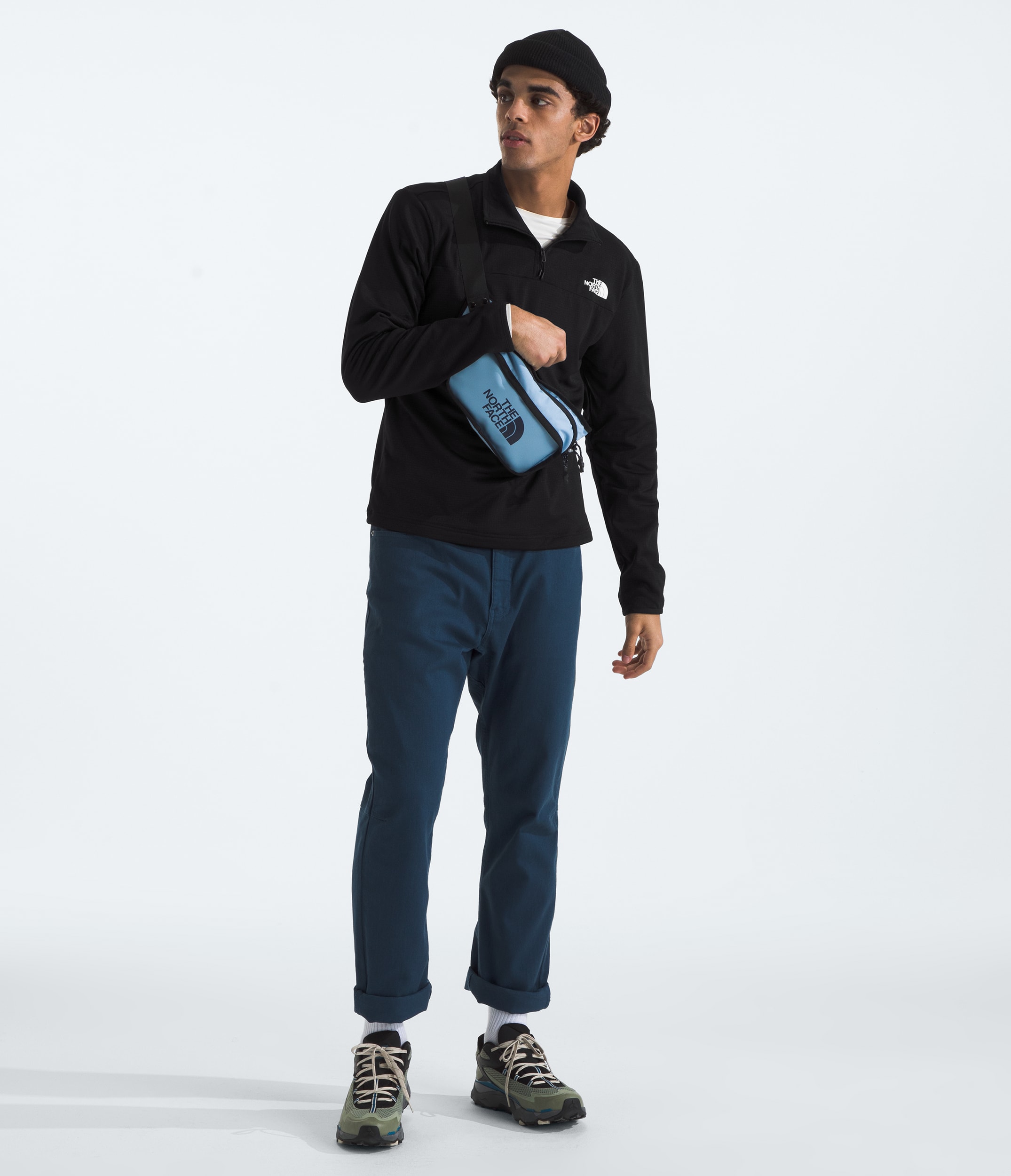 Mens Cedar Trail Grid Fleece Zip TNF HERO2