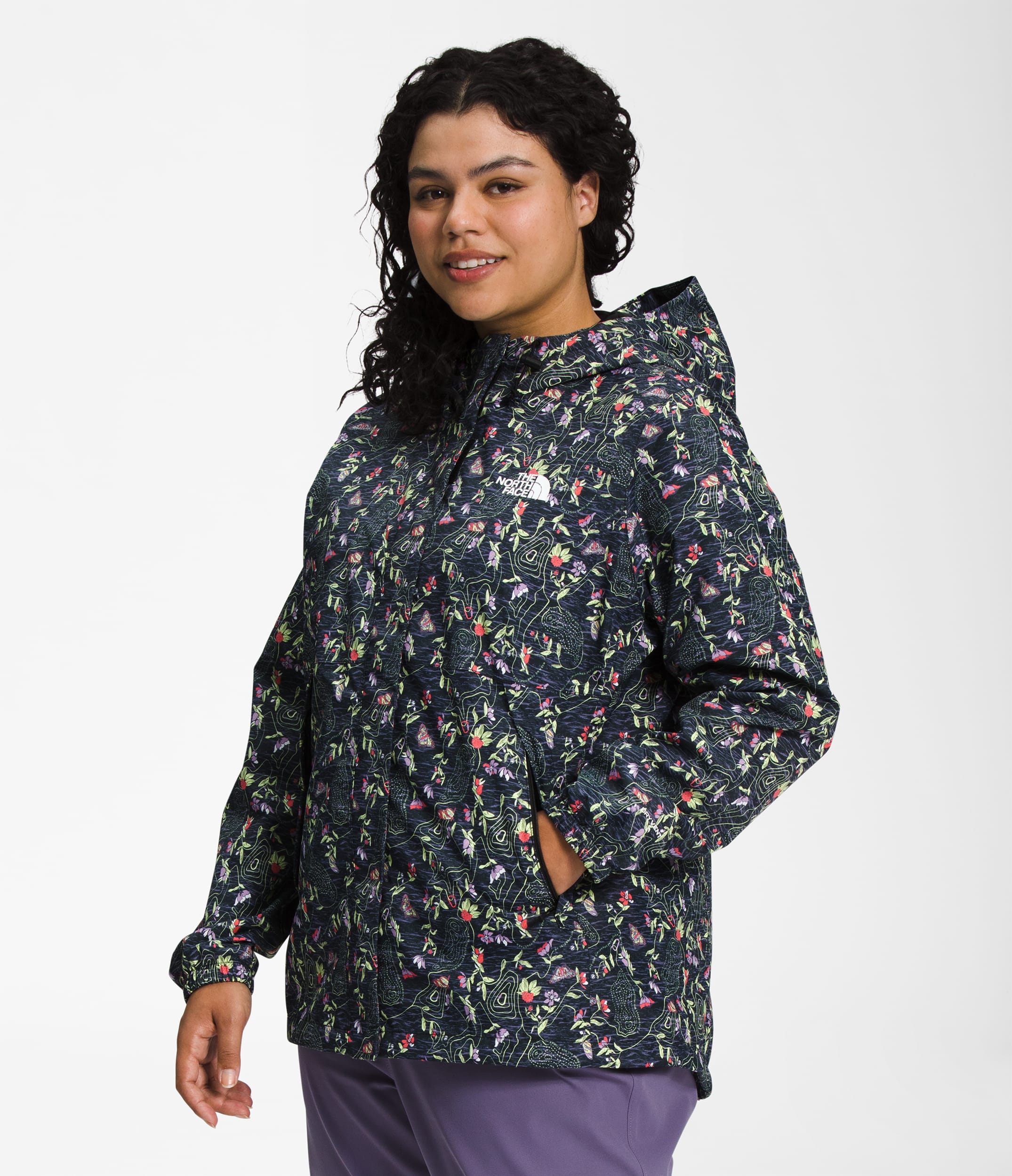 Womens Plus Antora Rain Jacket TNF MODEL34