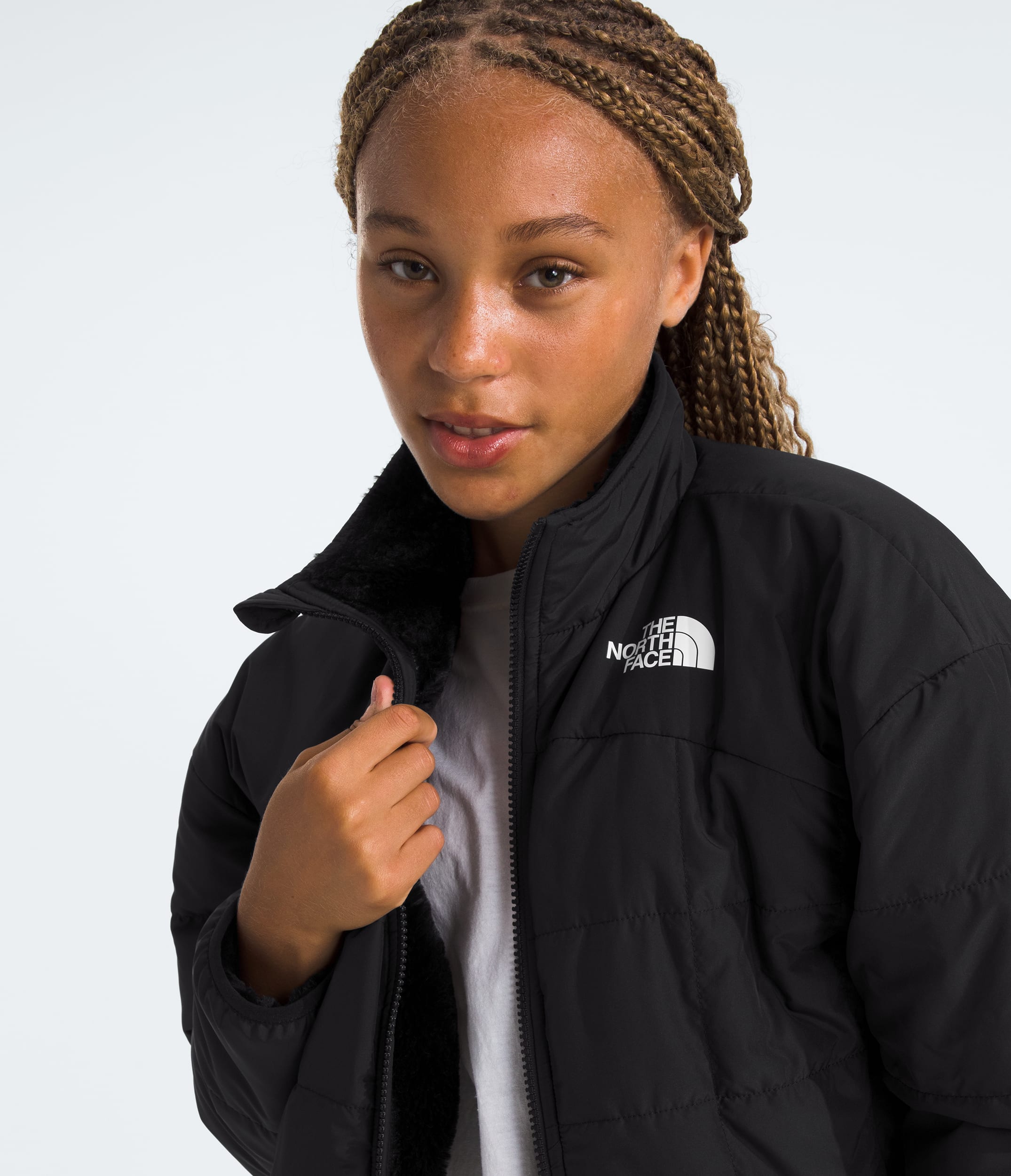 Girls Reversible Shasta FullZip Jacket TNF TNF Black HERO3
