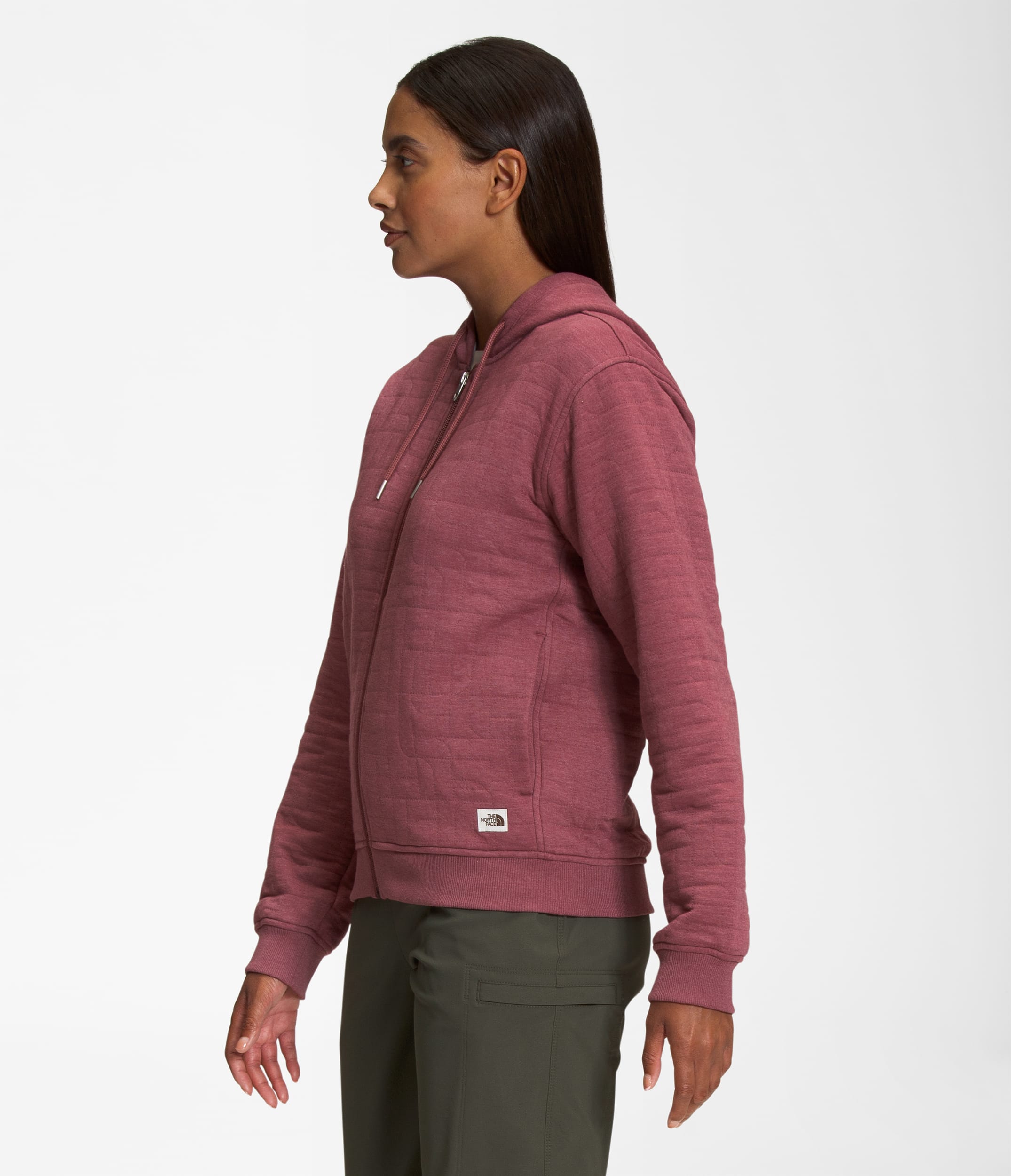 Womens Longs Peak Quilted FullZip Hoodie TNF MODEL34