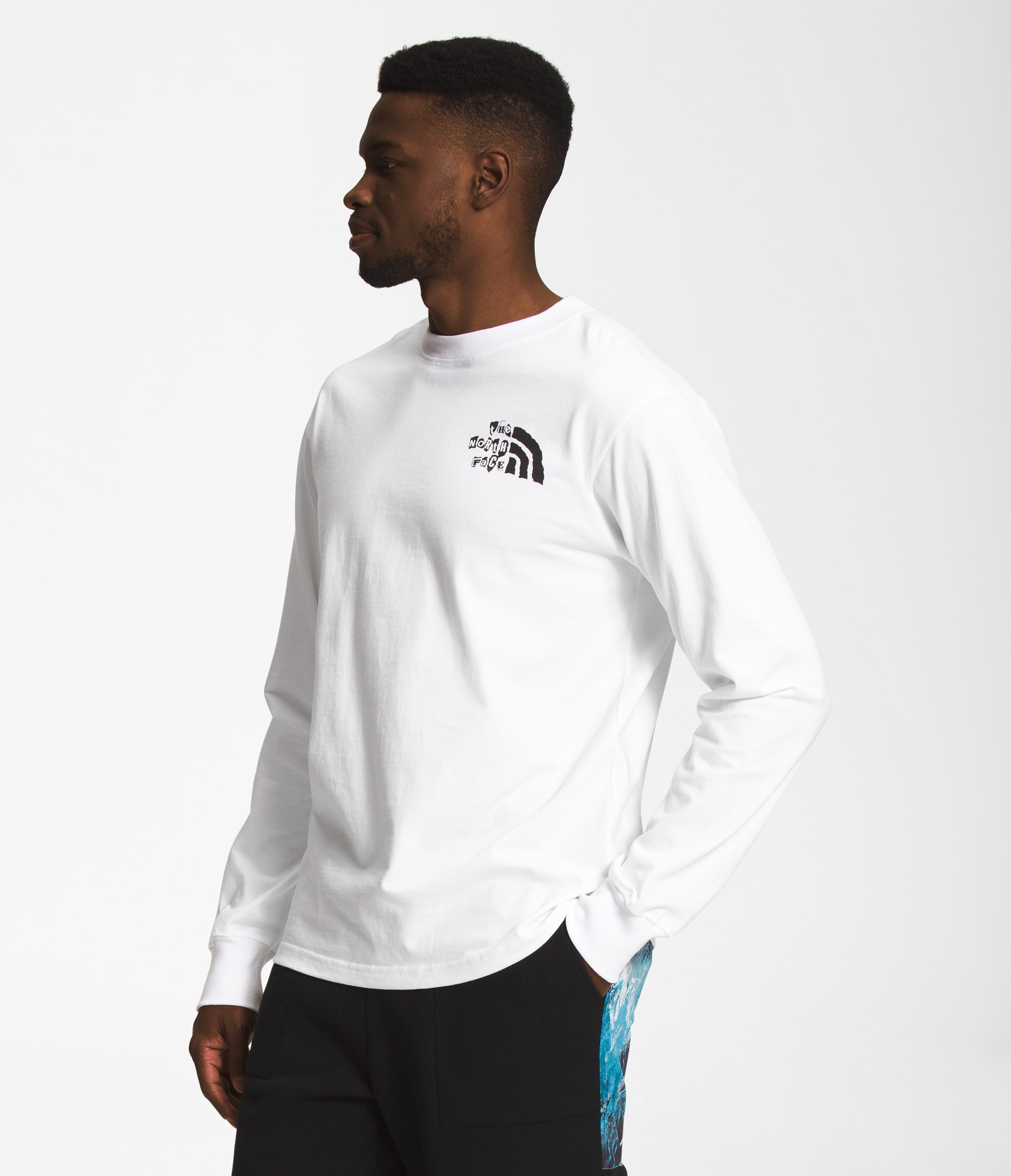 Mens LongSleeve Printed Heavyweight Tee TNF MODEL34