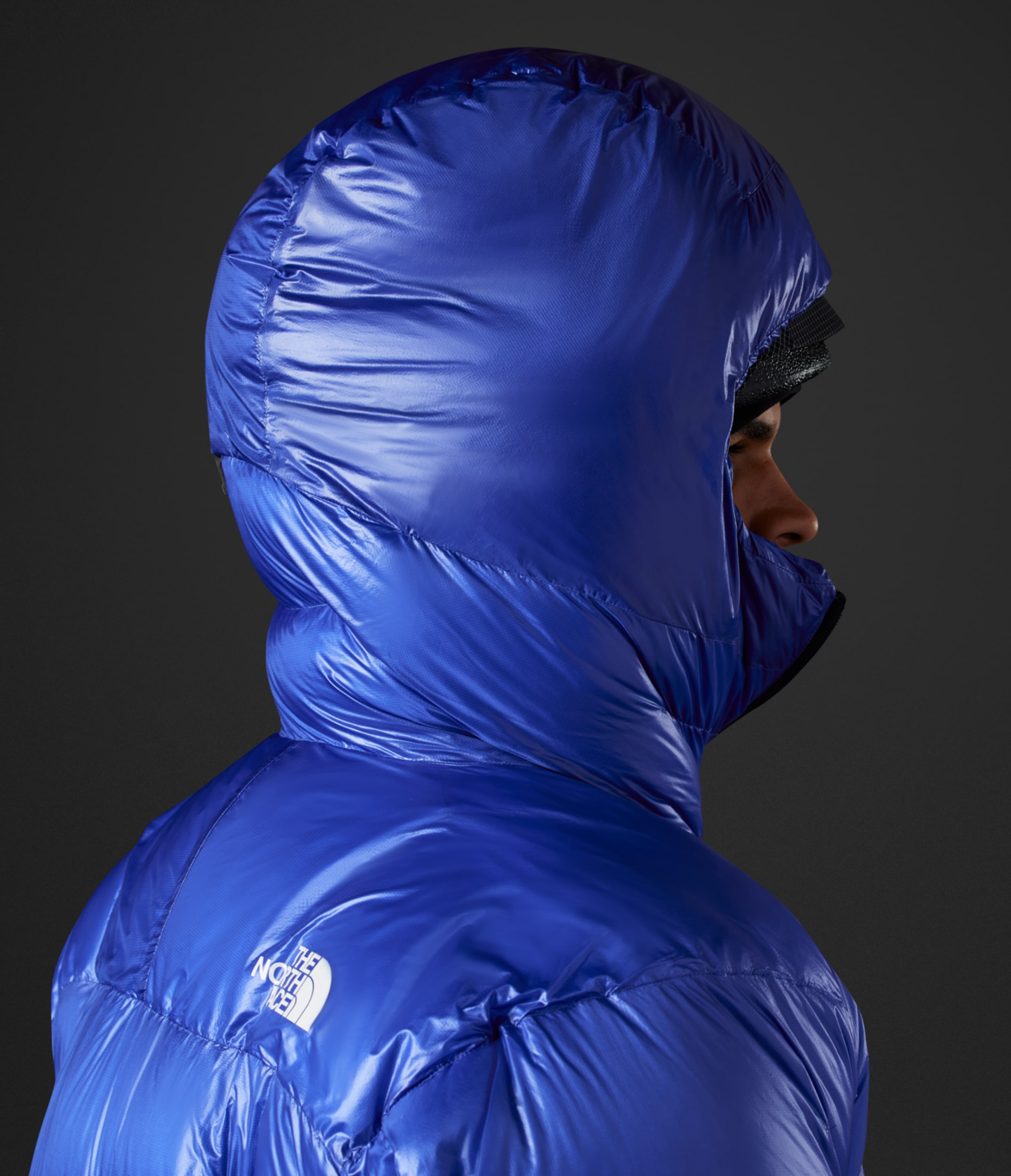 Mens Summit Series Pumori Down Parka TNF MODELHOOD2