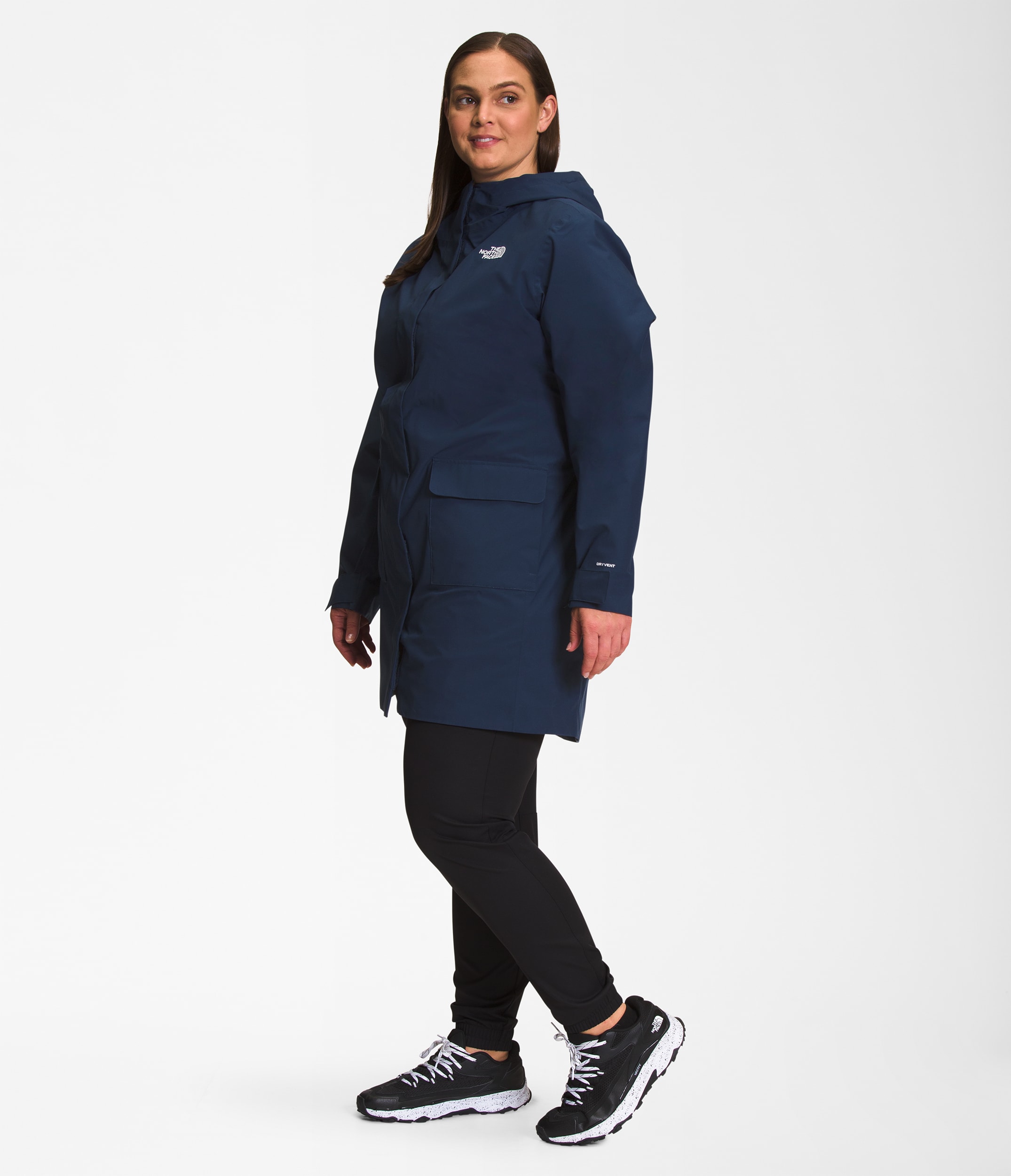 Womens Plus City Breeze Rain Parka II TNF MODEL34